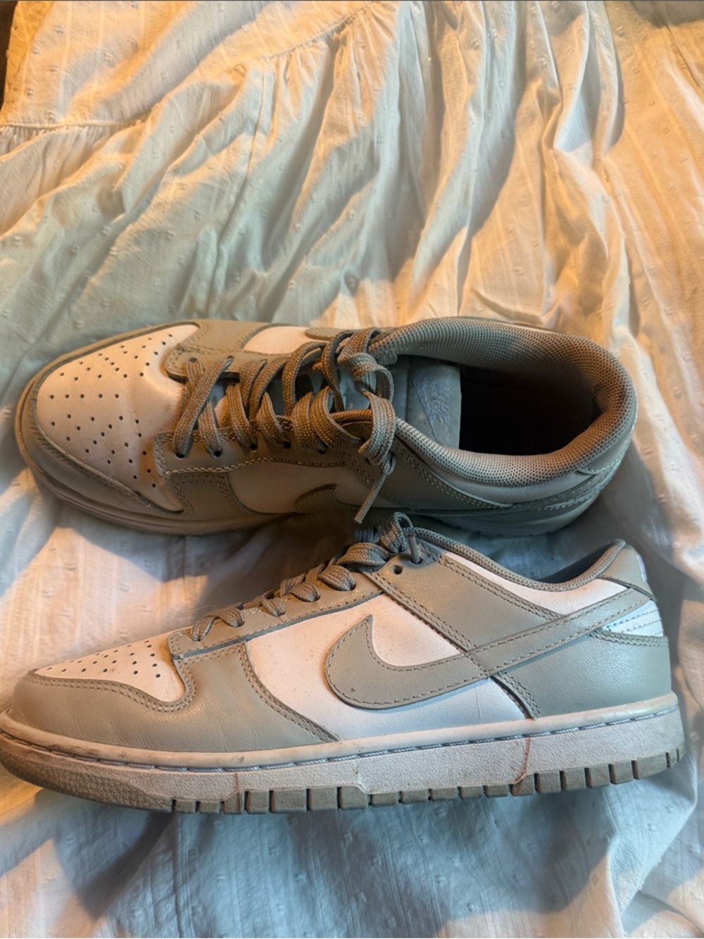 Nike Low-Top Sneakers in Light Gray and White